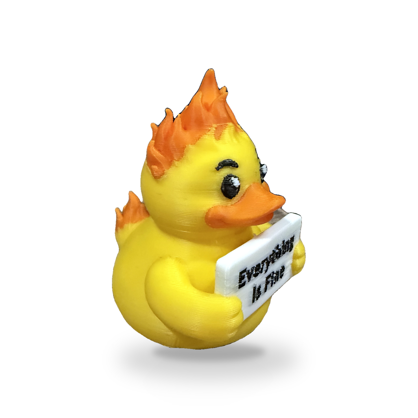 Everything Is Fine Duck - 3D Printed Collectible Desk and Dashboard Decor Gift 3D-Printed Duck - Jeep Accessory - Rubber Duck - Great for ducking