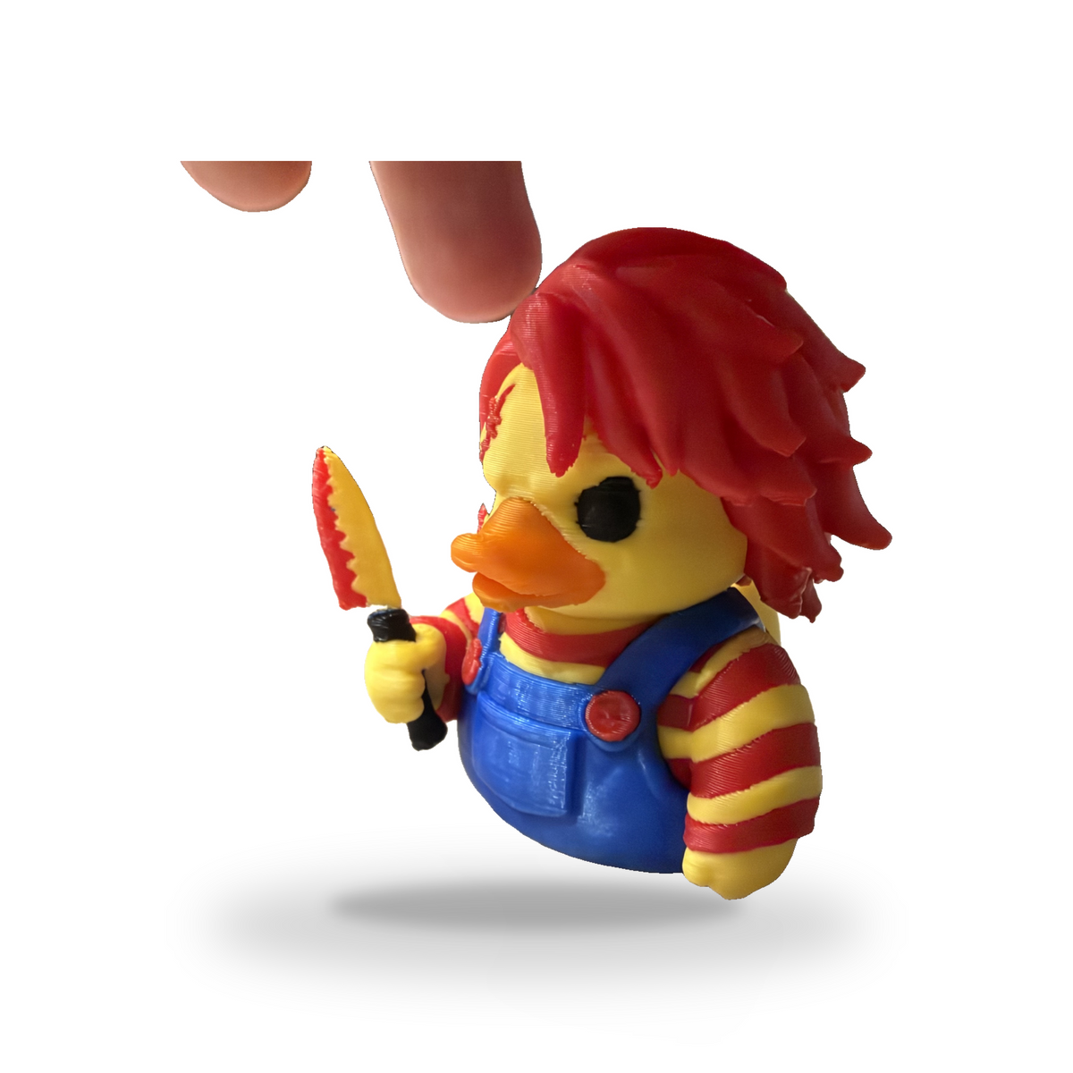 Good Guy Quackers Duck - 3D Printed Horror Doll Inspired Shelf Decor Figure 3D-Printed Duck - Jeep Accessory - Rubber Duck - Great for ducking
