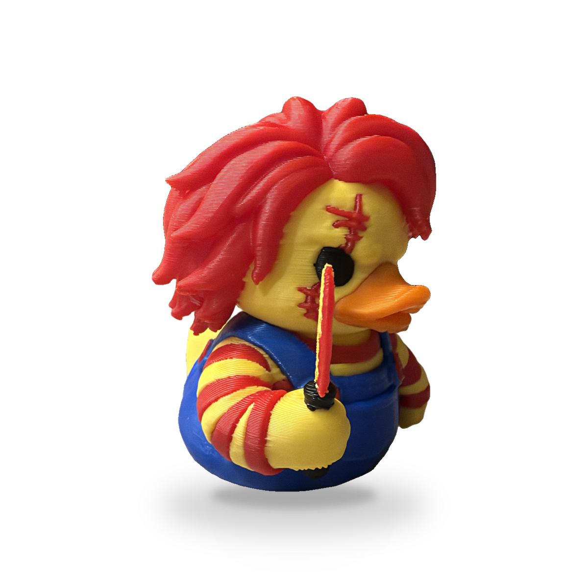Good Guy Quackers Duck - 3D Printed Horror Doll Inspired Shelf Decor Figure 3D-Printed Duck - Jeep Accessory - Rubber Duck - Great for ducking
