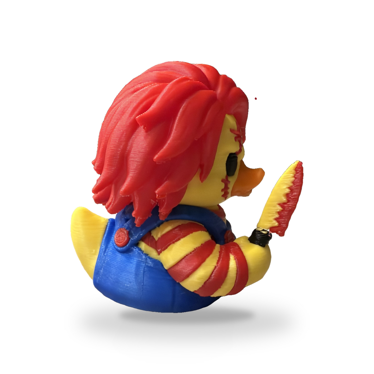 Good Guy Quackers Duck - 3D Printed Horror Doll Inspired Shelf Decor Figure 3D-Printed Duck - Jeep Accessory - Rubber Duck - Great for ducking