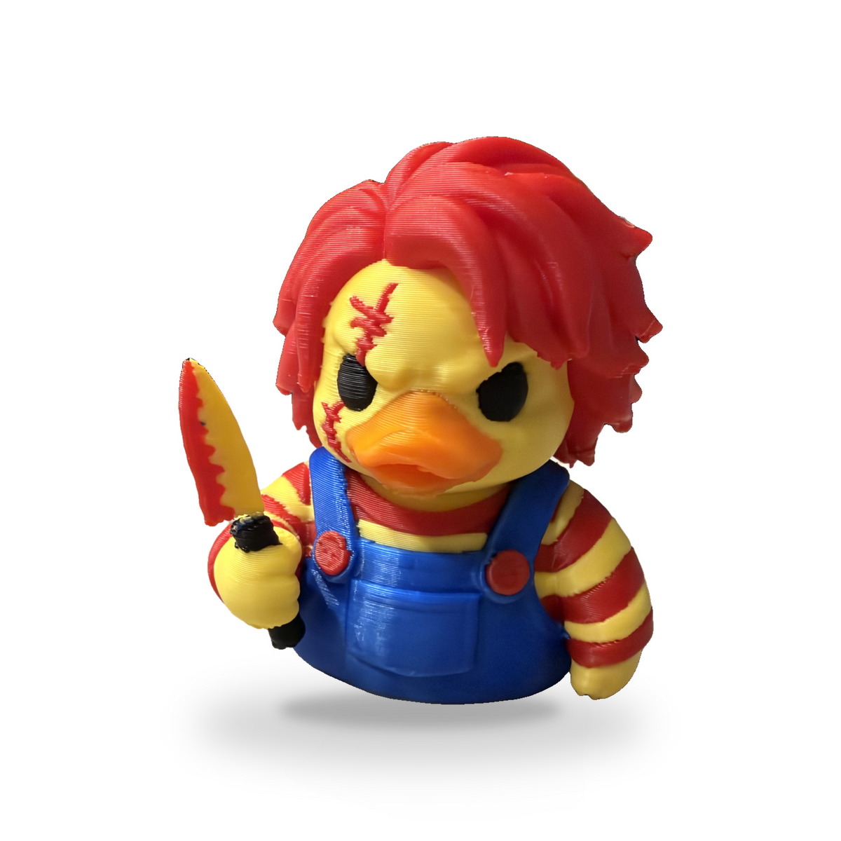 Good Guy Quackers Duck - 3D Printed Horror Doll Inspired Shelf Decor Figure 3D-Printed Duck - Jeep Accessory - Rubber Duck - Great for ducking