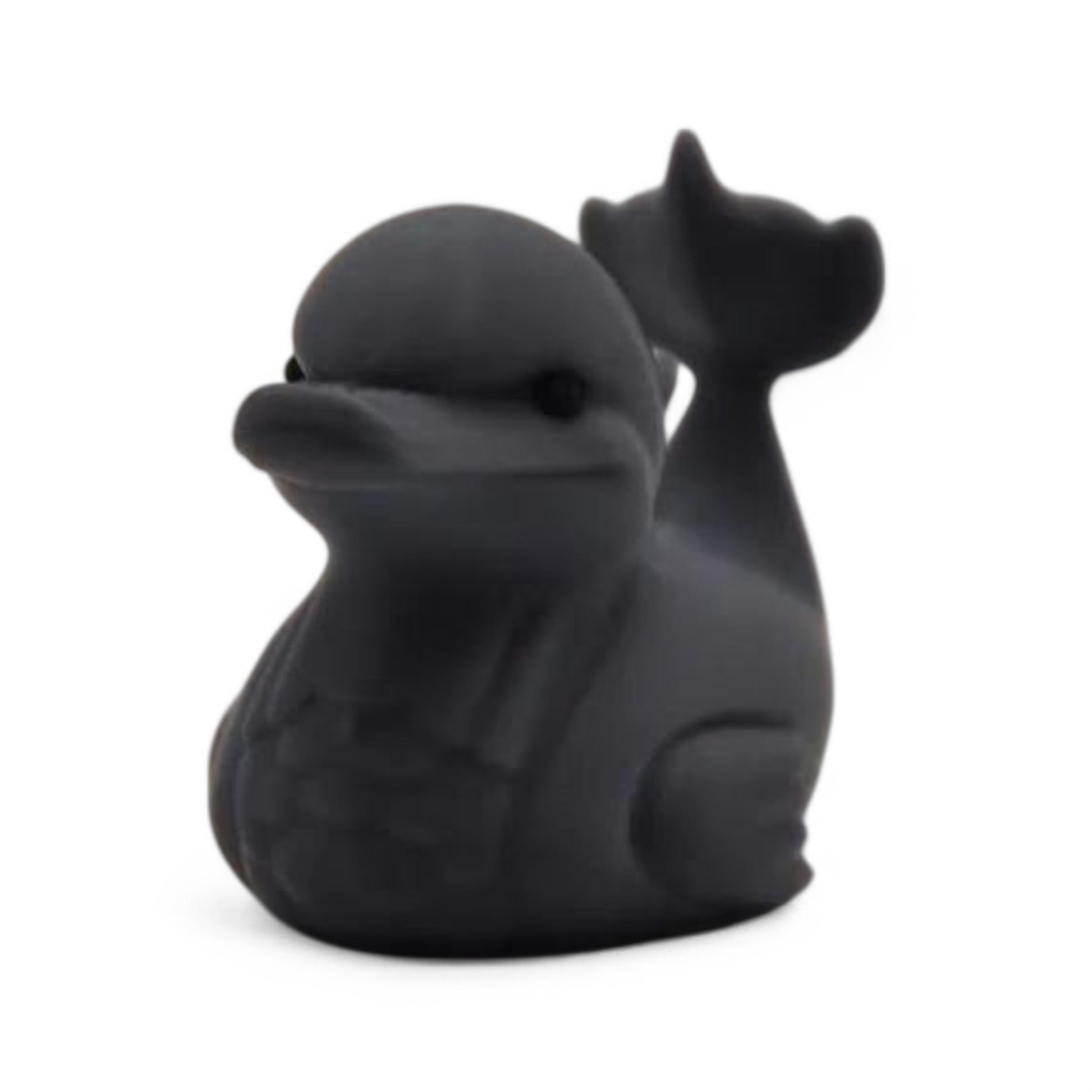 Gray Dolphin Duck – 3D-Printed Duck with Fin, Smile & Ocean-Inspired Charm 3D-Printed Duck - Jeep Accessory - Rubber Duck - Great for ducking