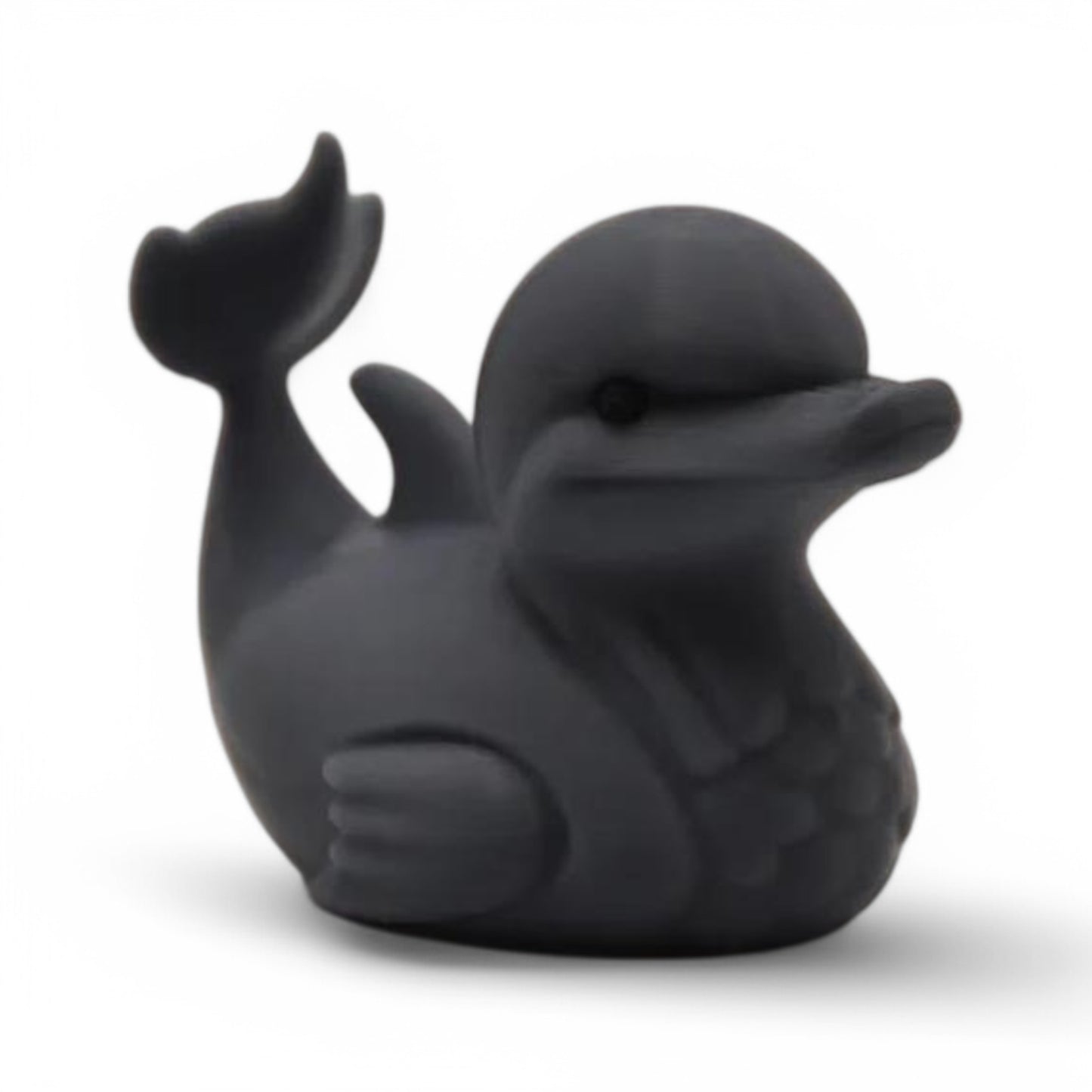 Gray Dolphin Duck – 3D-Printed Duck with Fin, Smile & Ocean-Inspired Charm 3D-Printed Duck - Jeep Accessory - Rubber Duck - Great for ducking