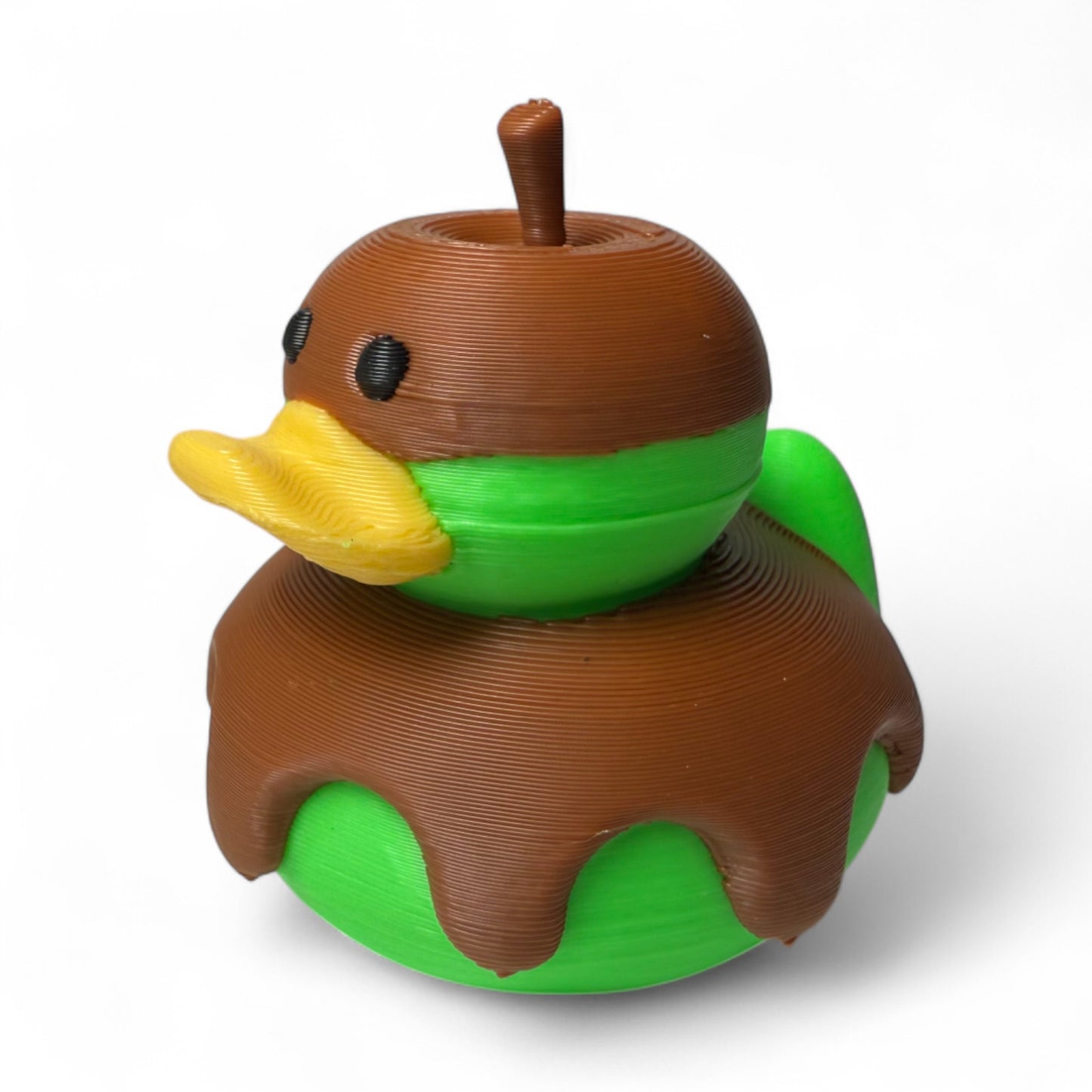 Green Caramel Apple Duck – 3D-Printed Duck with Fall Fair Flair & Sweet Style 3D-Printed Duck - Jeep Accessory - Rubber Duck - Great for ducking