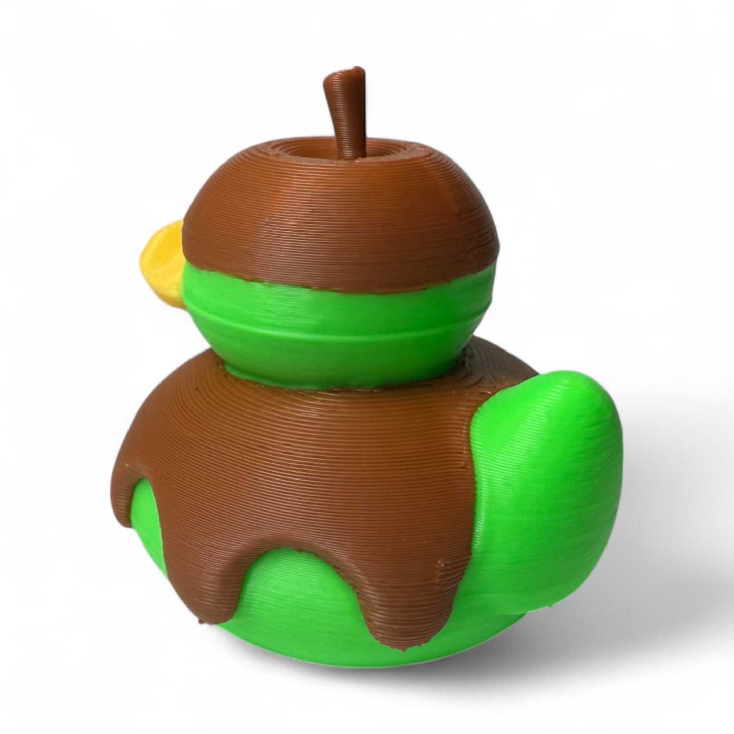 Green Caramel Apple Duck – 3D-Printed Duck with Fall Fair Flair & Sweet Style 3D-Printed Duck - Jeep Accessory - Rubber Duck - Great for ducking