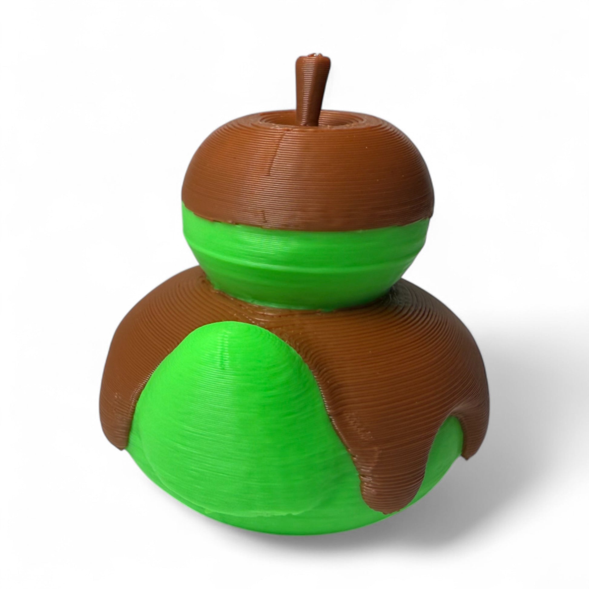 Green Caramel Apple Duck – 3D-Printed Duck with Fall Fair Flair & Sweet Style 3D-Printed Duck - Jeep Accessory - Rubber Duck - Great for ducking