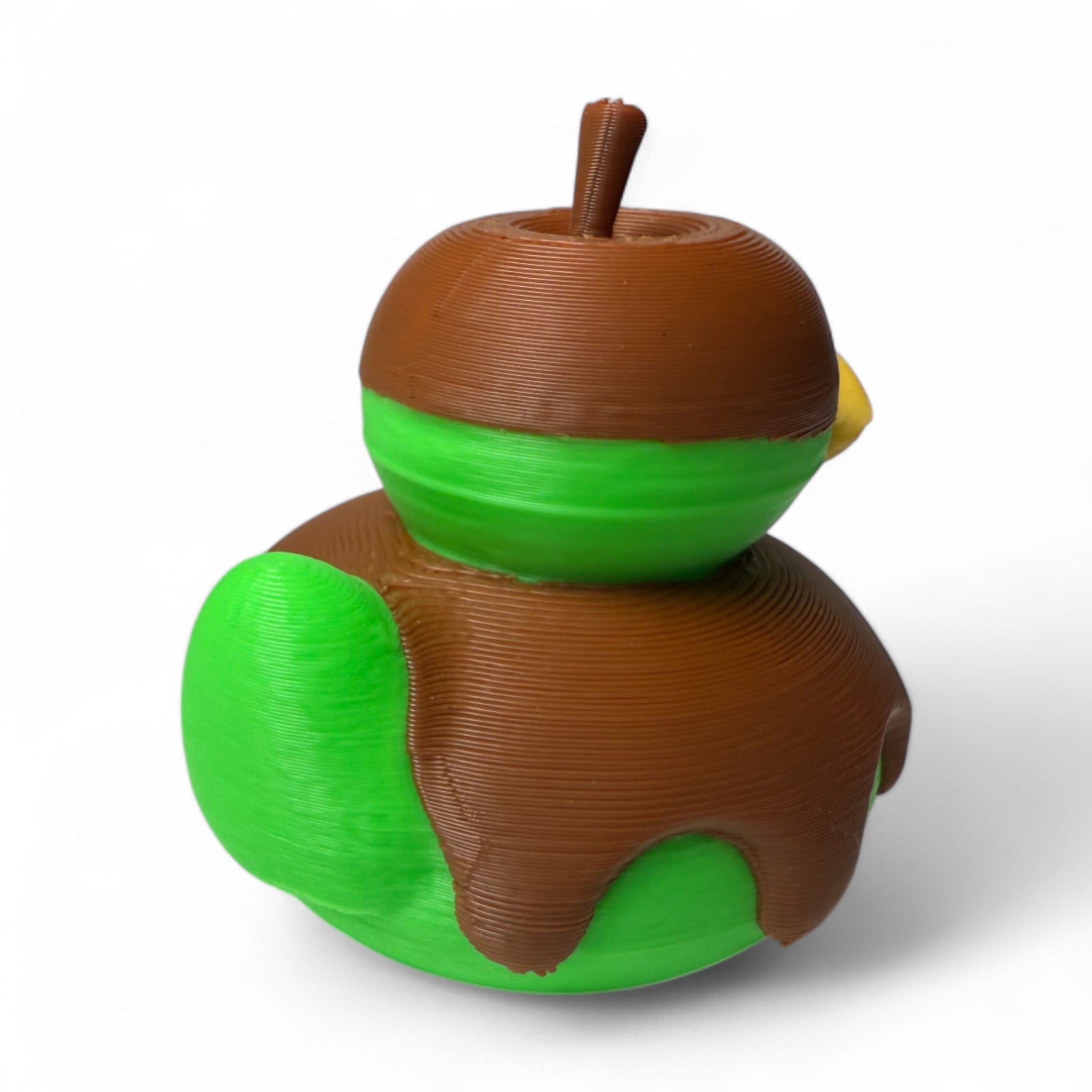 Green Caramel Apple Duck – 3D-Printed Duck with Fall Fair Flair & Sweet Style 3D-Printed Duck - Jeep Accessory - Rubber Duck - Great for ducking