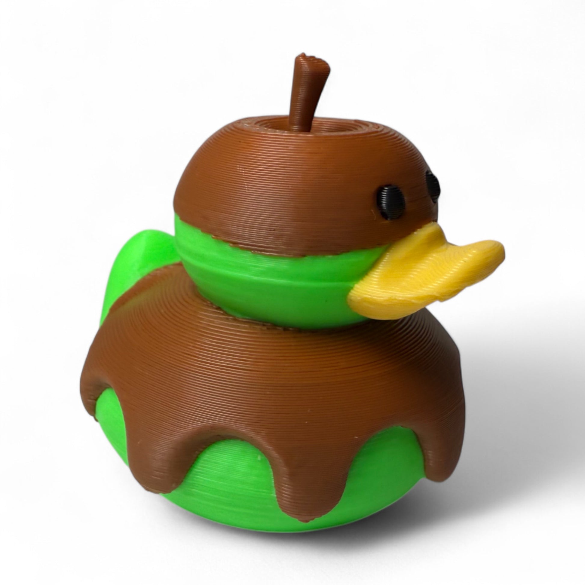 Green Caramel Apple Duck – 3D-Printed Duck with Fall Fair Flair & Sweet Style 3D-Printed Duck - Jeep Accessory - Rubber Duck - Great for ducking