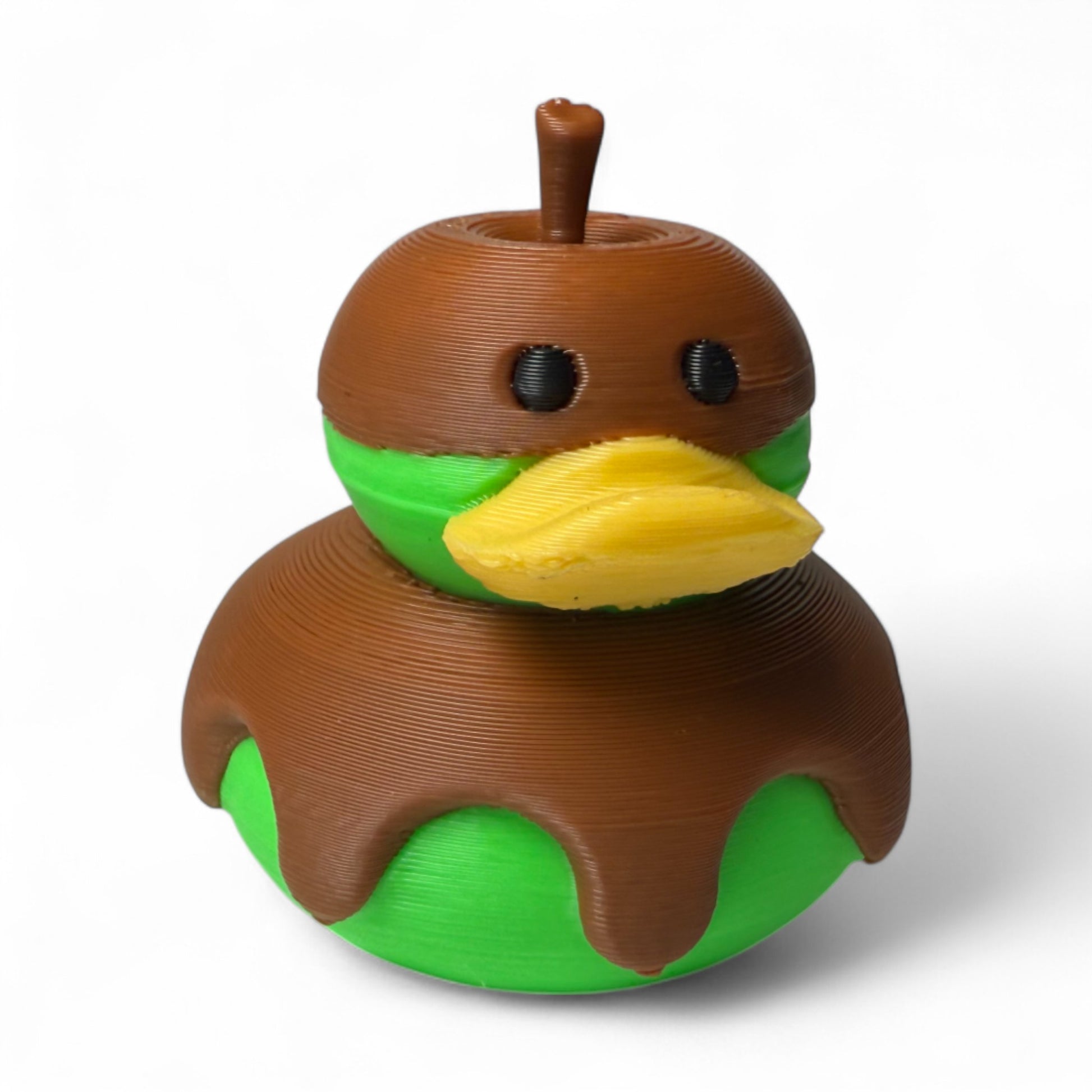 Green Caramel Apple Duck – 3D-Printed Duck with Fall Fair Flair & Sweet Style 3D-Printed Duck - Jeep Accessory - Rubber Duck - Great for ducking