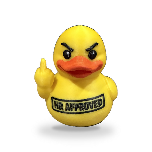 Hr Approved Sarcastic Duck - yellow 3D Printed Collectible Desk Decor Gift 3D-Printed Duck - Jeep Accessory - Rubber Duck - Great for ducking