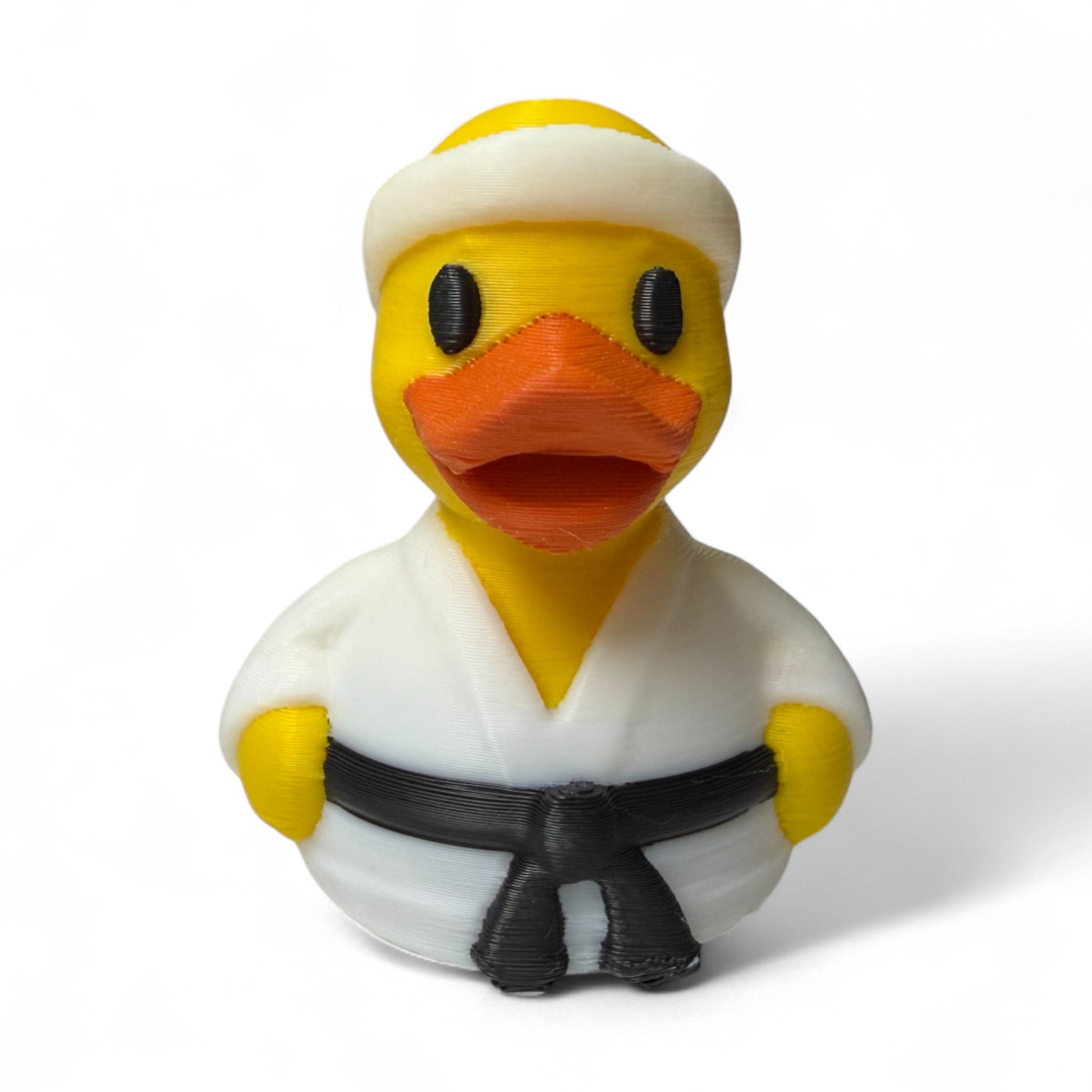 Karate Duck – 3D-Printed Martial Arts Duck with Black Belt Energy 3D-Printed Duck - Jeep Accessory - Rubber Duck - Great for ducking