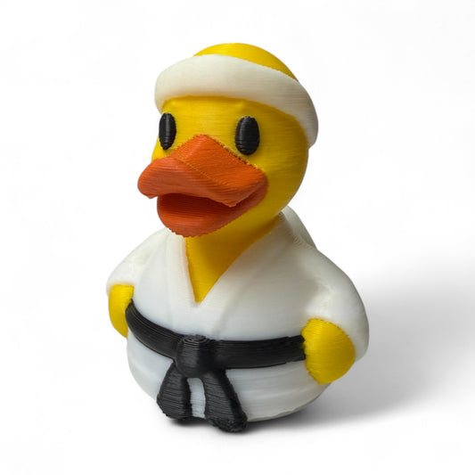 Karate Duck – 3D-Printed Martial Arts Duck with Black Belt Energy 3D-Printed Duck - Jeep Accessory - Rubber Duck - Great for ducking