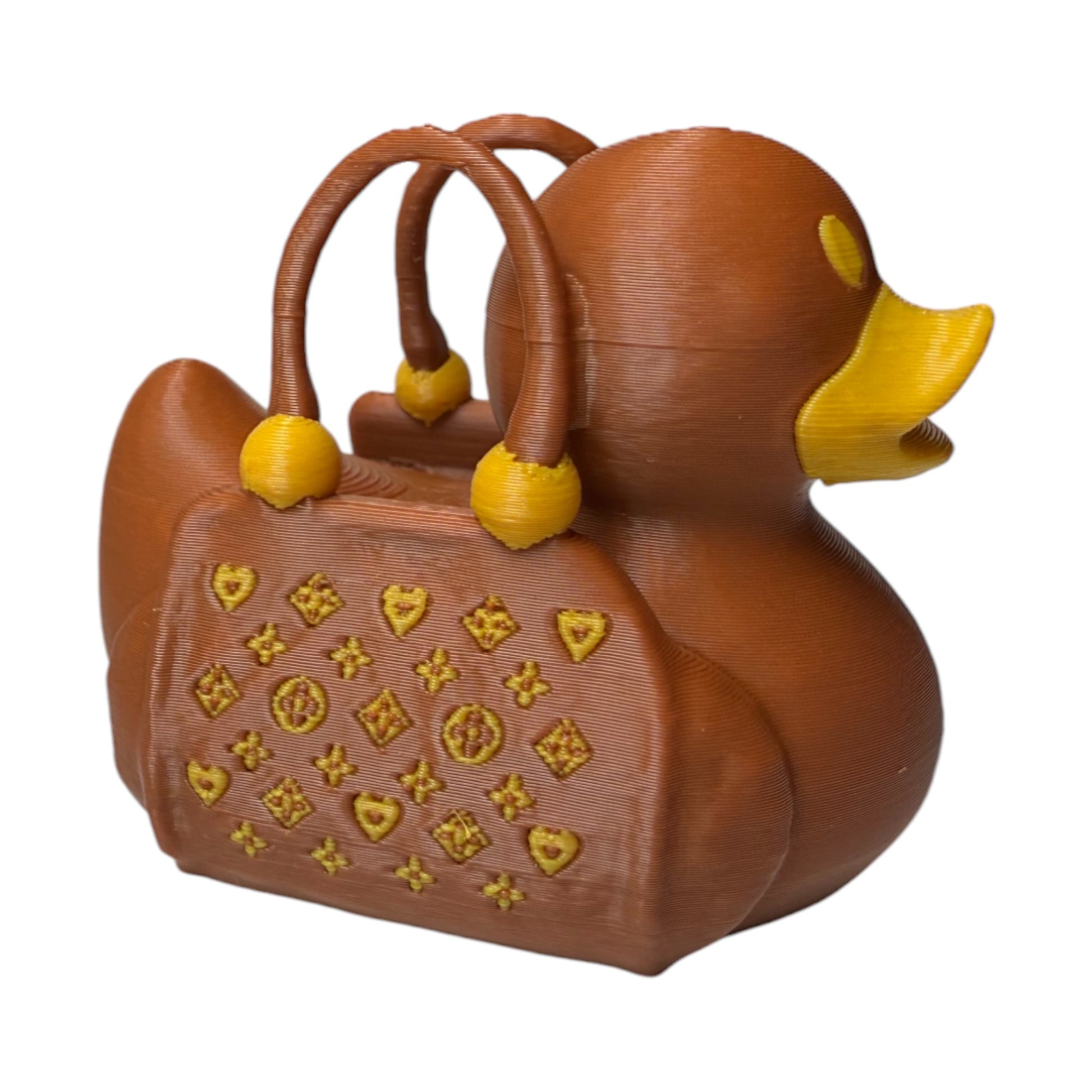 Luxury Purse Duck – 3D-Printed Duck with Chic Handbag-Inspired Style 3D-Printed Duck - Jeep Accessory - Rubber Duck - Great for ducking