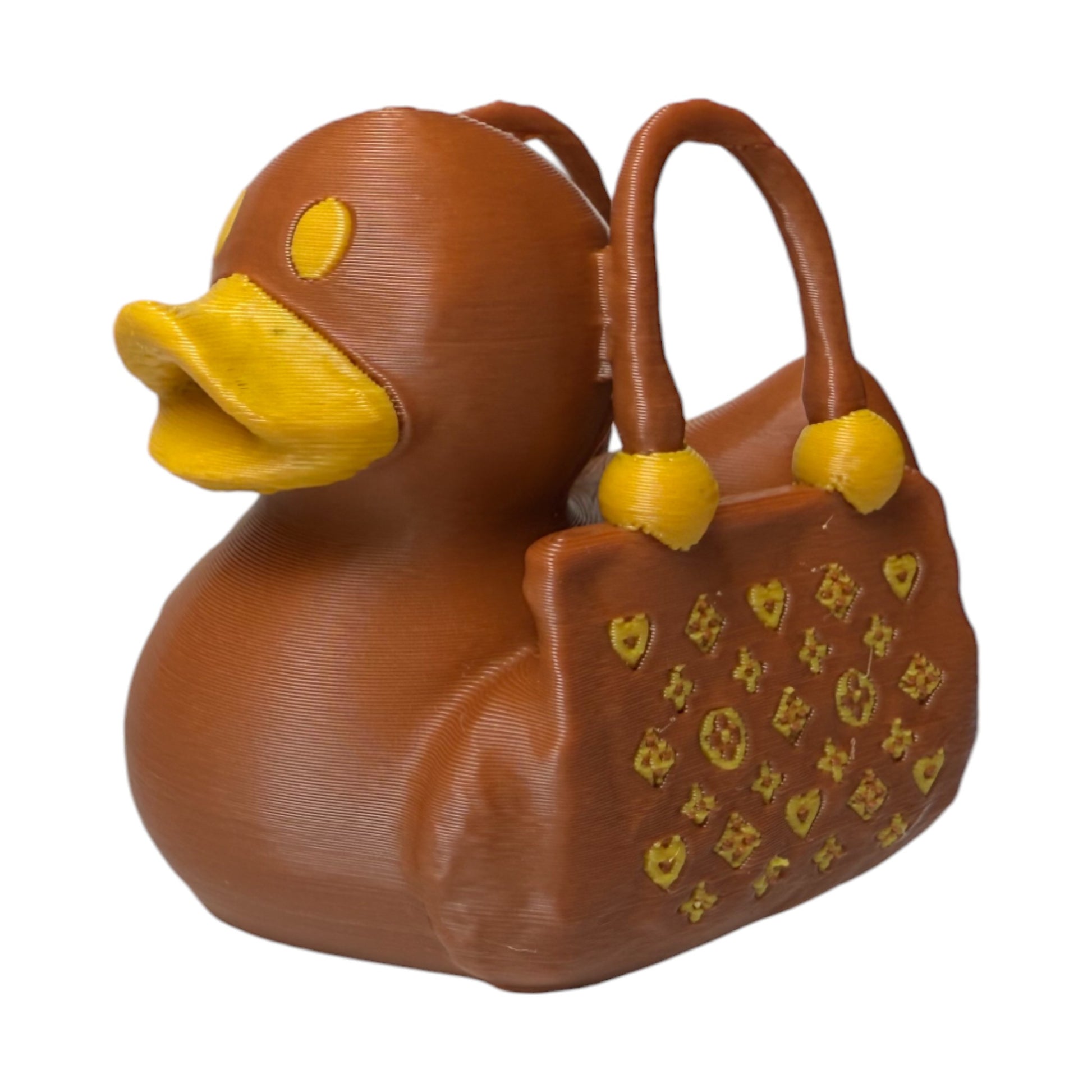 Luxury Purse Duck – 3D-Printed Duck with Chic Handbag-Inspired Style 3D-Printed Duck - Jeep Accessory - Rubber Duck - Great for ducking
