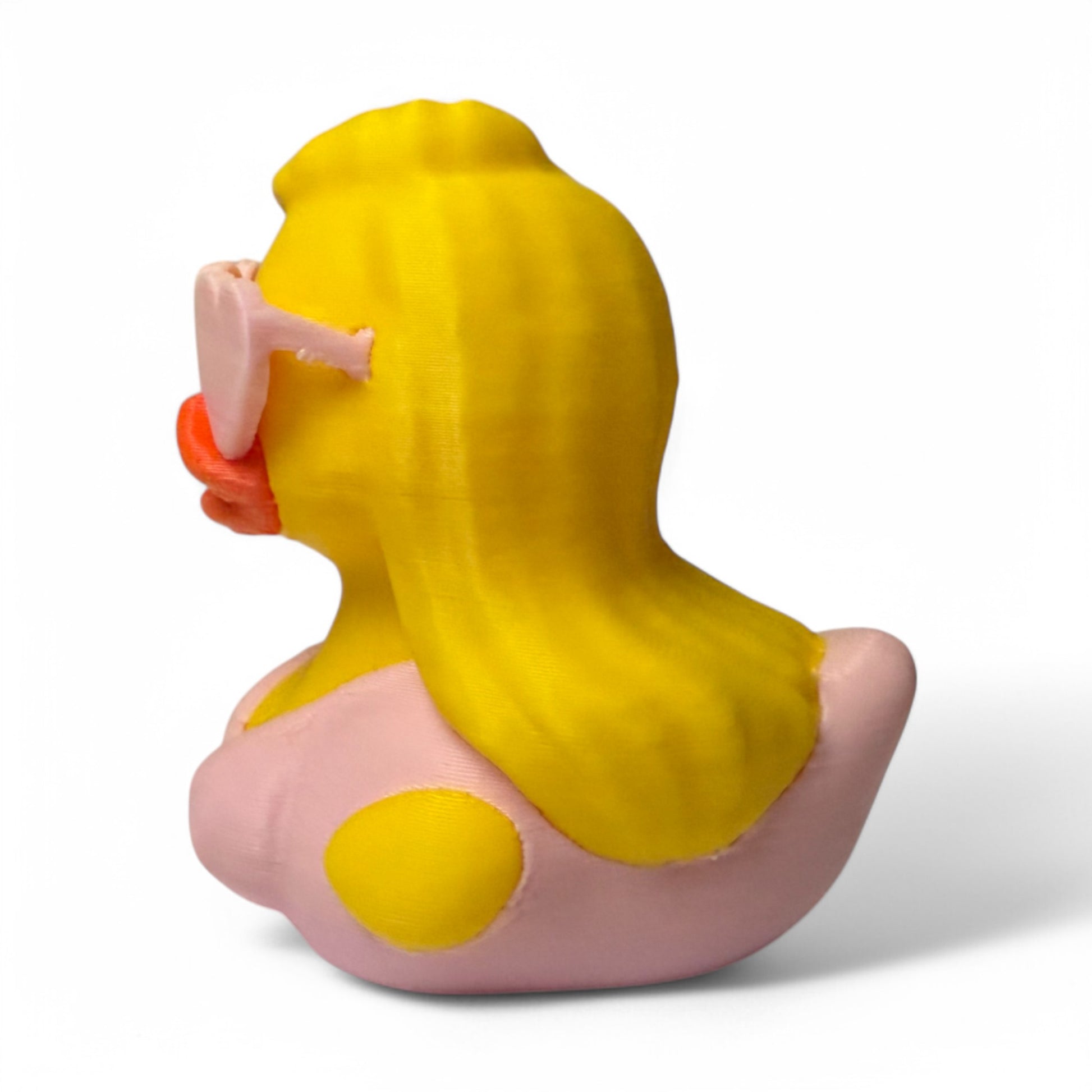 Malibu Duck – 3D-Printed Duck with Beach Blonde Style & Coastal Vibes 3D-Printed Duck - Jeep Accessory - Rubber Duck - Great for ducking