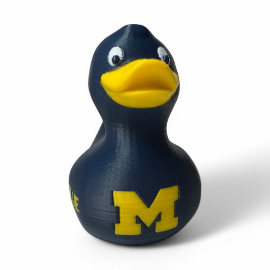 Michigan Wolverines Duck – Official 3D-Printed Duck with Team Spirit & M Pride 3D-Printed Duck - Jeep Accessory - Rubber Duck - Great for ducking