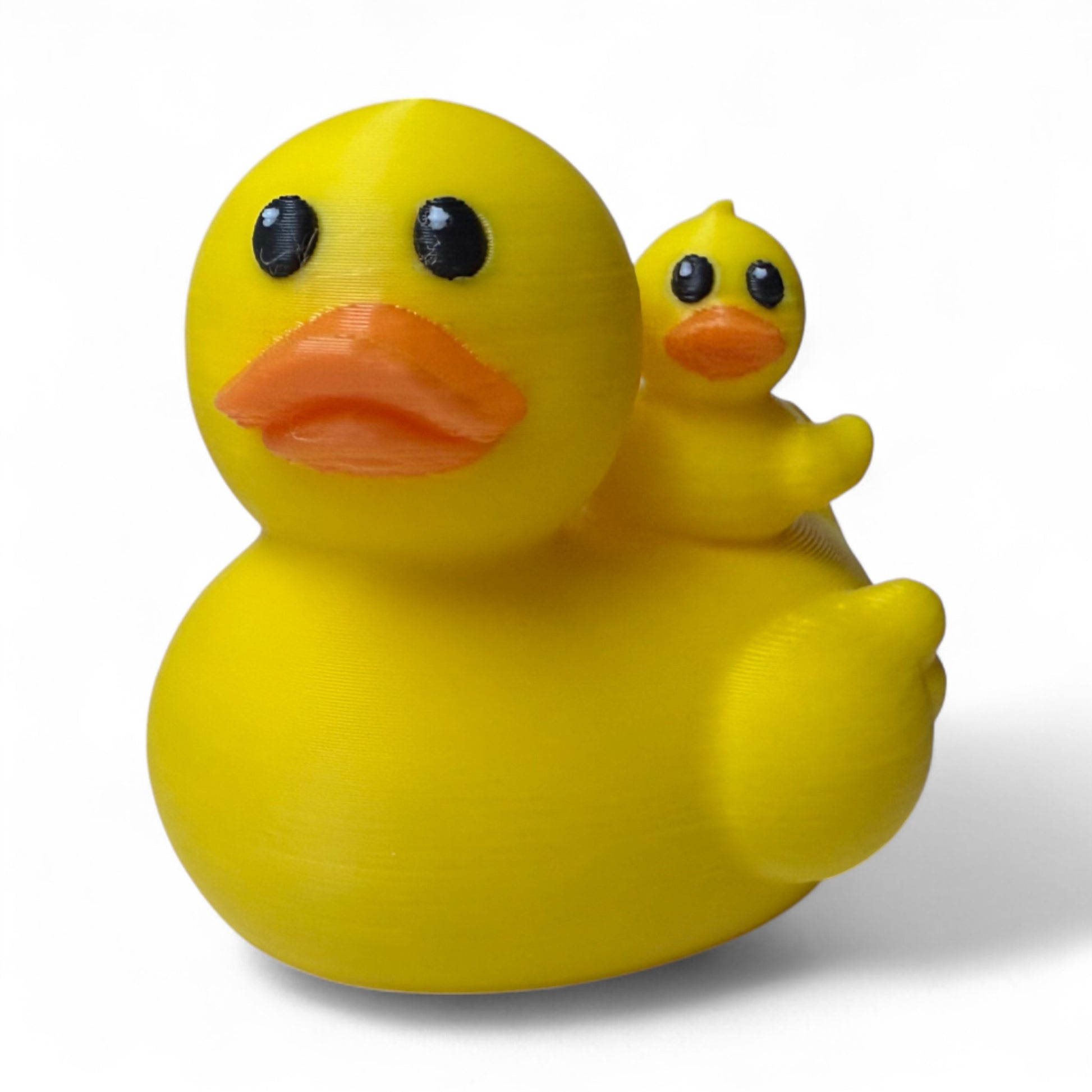 Mom Duck with Baby – 3D-Printed Duck Duo with Baby Riding on Her Back 3D-Printed Duck - Jeep Accessory - Rubber Duck - Great for ducking