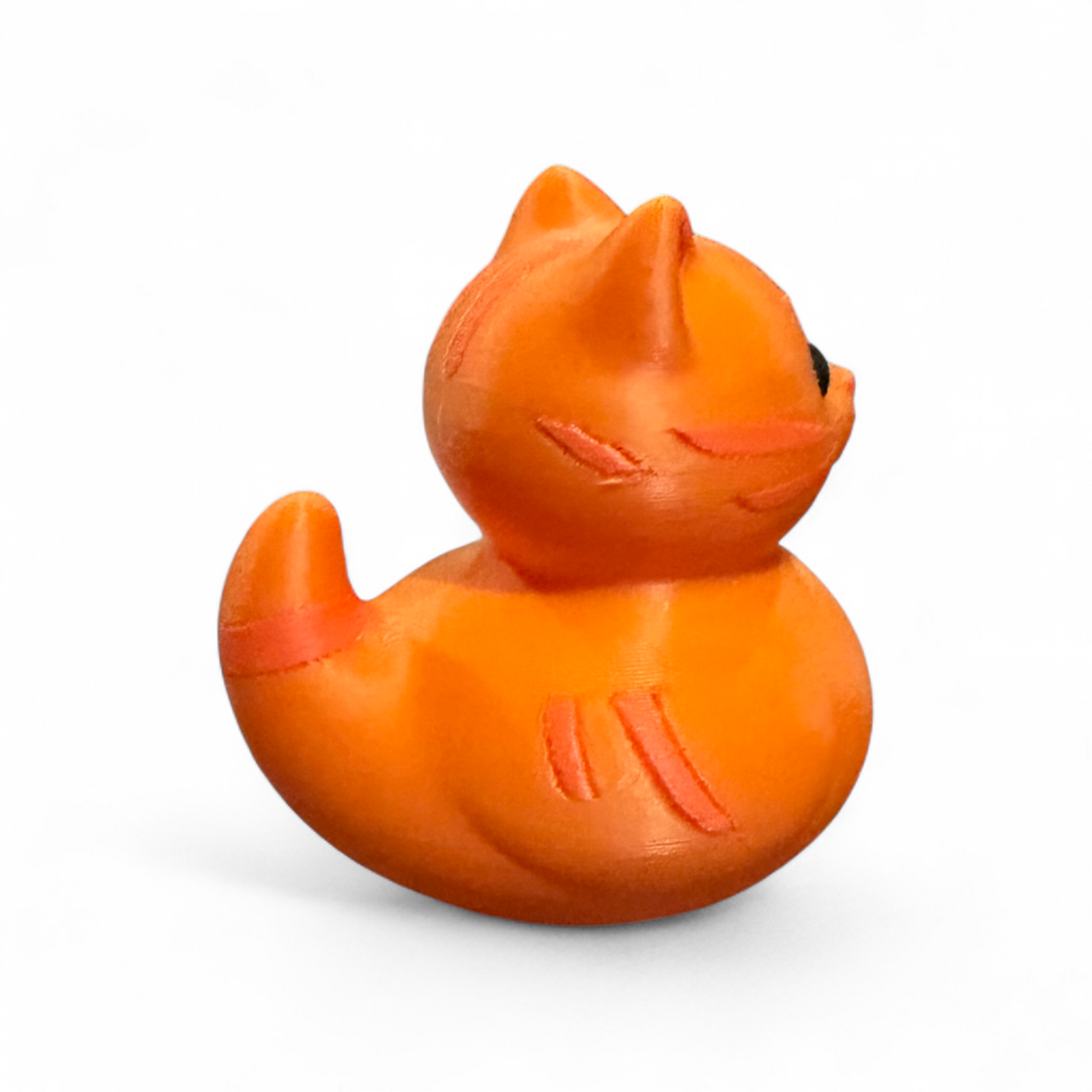 Orange Cat Duck - 3D Printed Collectible Desk and Dashboard Decor Gift 3D-Printed Duck - Jeep Accessory - Rubber Duck - Great for ducking