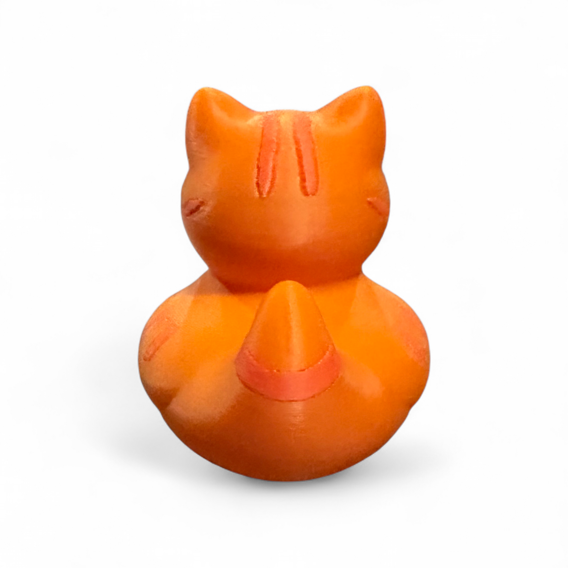 Orange Cat Duck - 3D Printed Collectible Desk and Dashboard Decor Gift 3D-Printed Duck - Jeep Accessory - Rubber Duck - Great for ducking