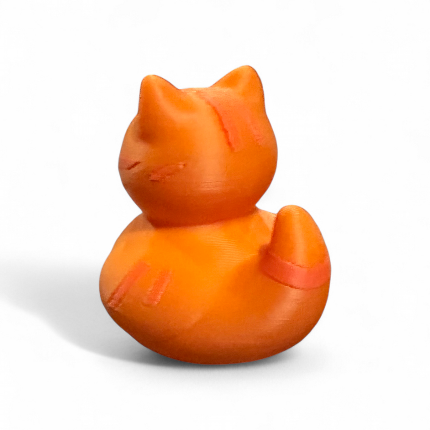 Orange Cat Duck - 3D Printed Collectible Desk and Dashboard Decor Gift 3D-Printed Duck - Jeep Accessory - Rubber Duck - Great for ducking