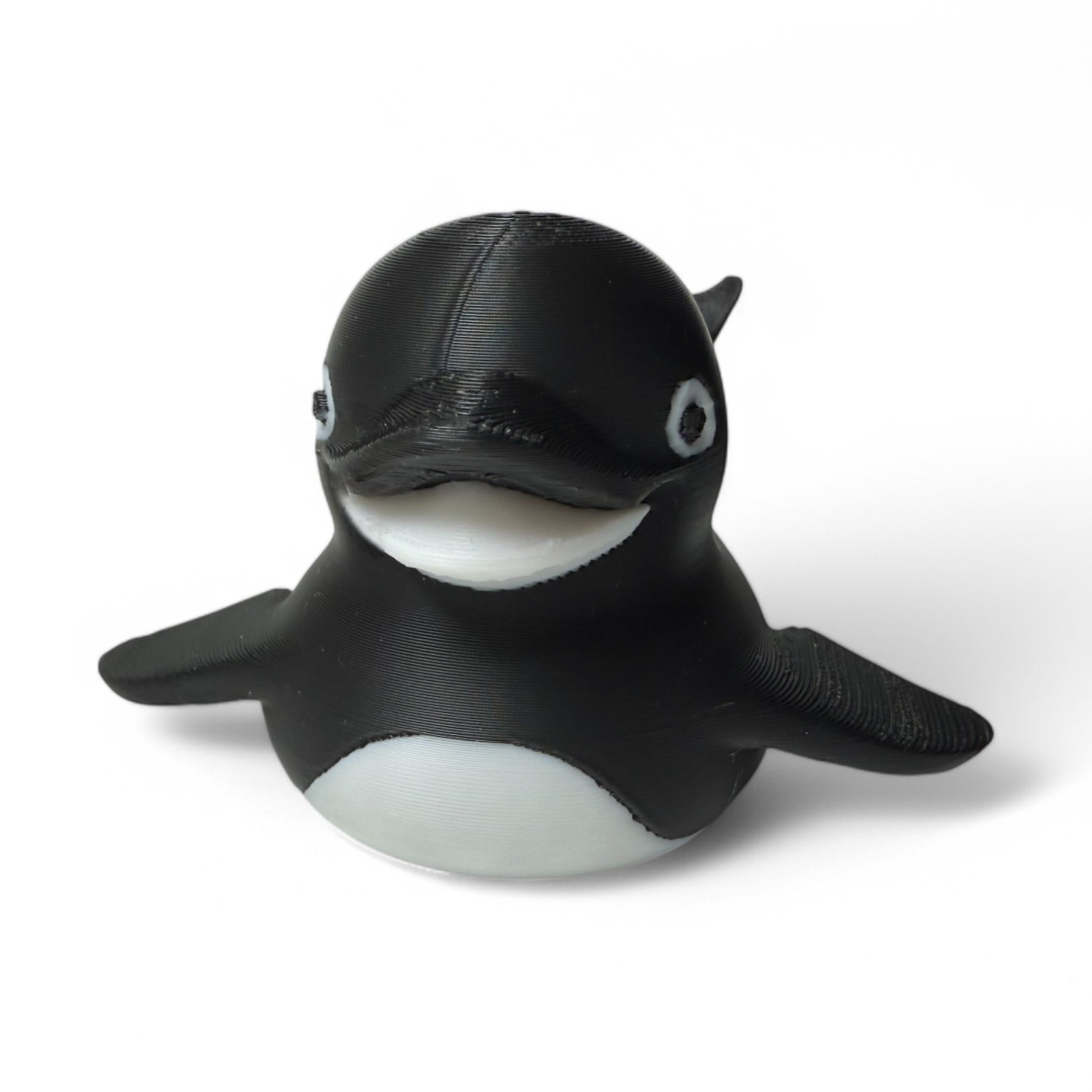 Orca Duck – 3D-Printed Black & White Duck Collectible with Ocean-Inspired Killer Whale Style 3D-Printed Duck - Jeep Accessory - Rubber Duck - Great for ducking