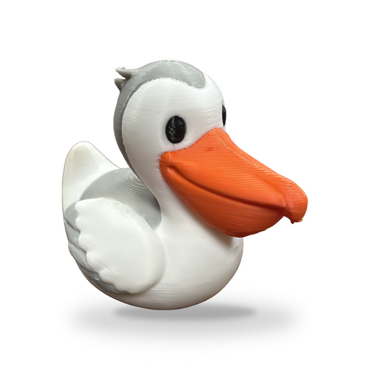 Pelican Duck - 3D Printed Collectible Desk and Dashboard Decor Gift desk decor 3D-Printed Duck - Jeep Accessory - Rubber Duck - Great for ducking