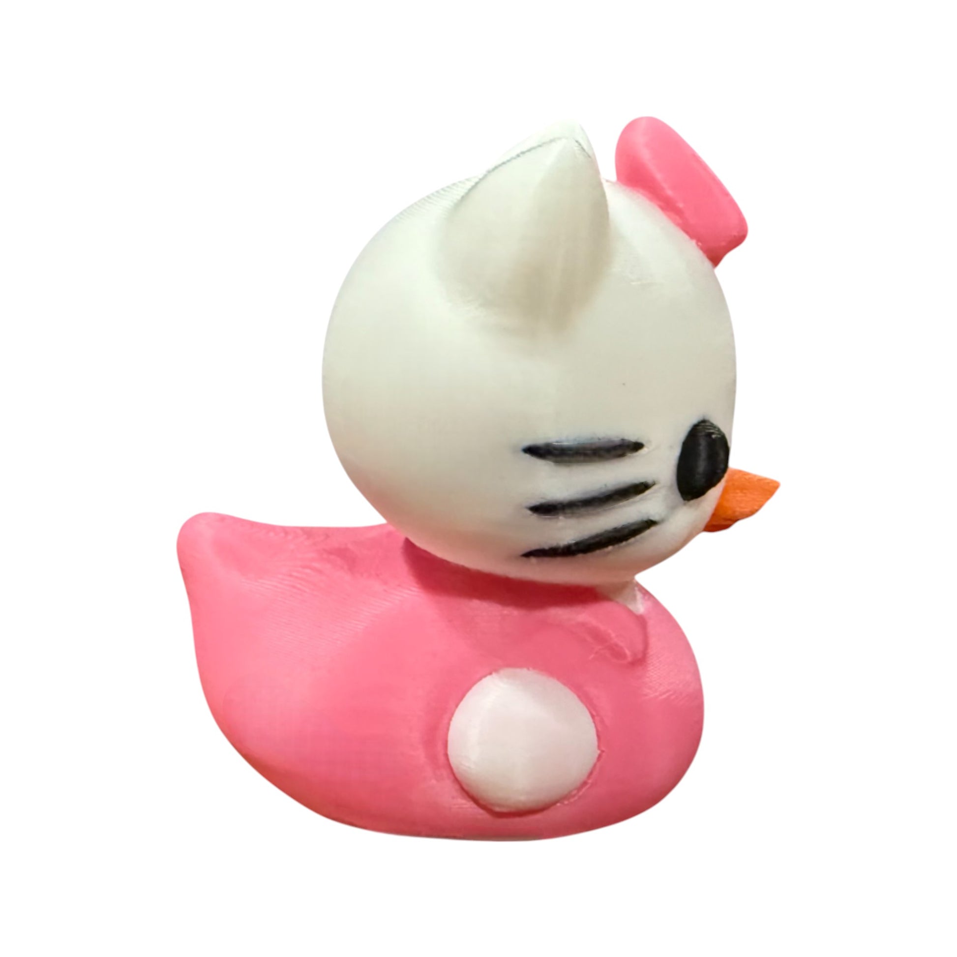 Pink Kitty with Bow Duck – 3D-Printed Duck with Pastel Charm & Kawaii Flair 3D-Printed Duck - Jeep Accessory - Rubber Duck - Great for ducking