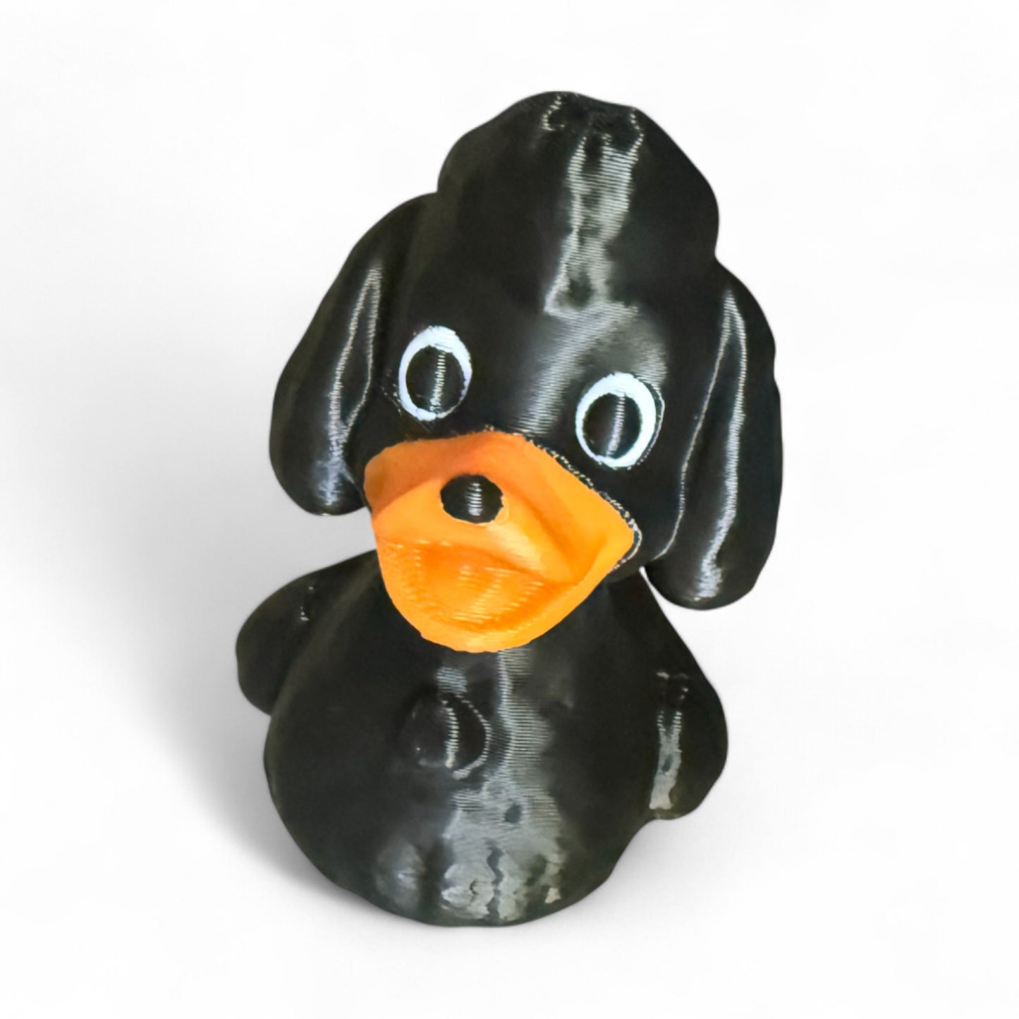 Poodle Duck - 3D Printed Duck in Both Black and White - Fluffy Companion Dog 3D-Printed Duck - Jeep Accessory - Rubber Duck - Great for ducking