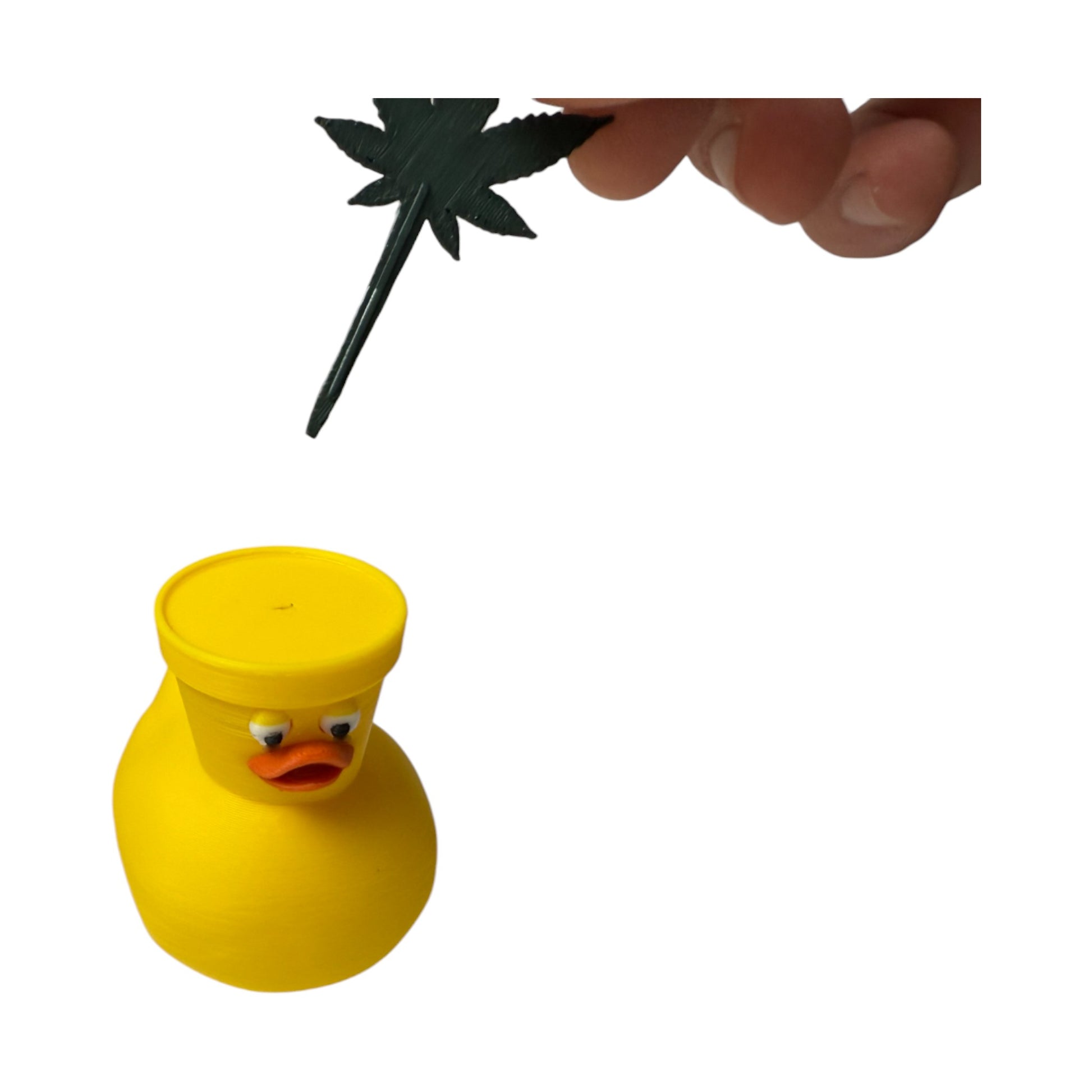 Pothead Duck – 3D-Printed Duck with Flower Pot & Marijuana Plant Head 3D-Printed Duck - Jeep Accessory - Rubber Duck - Great for ducking