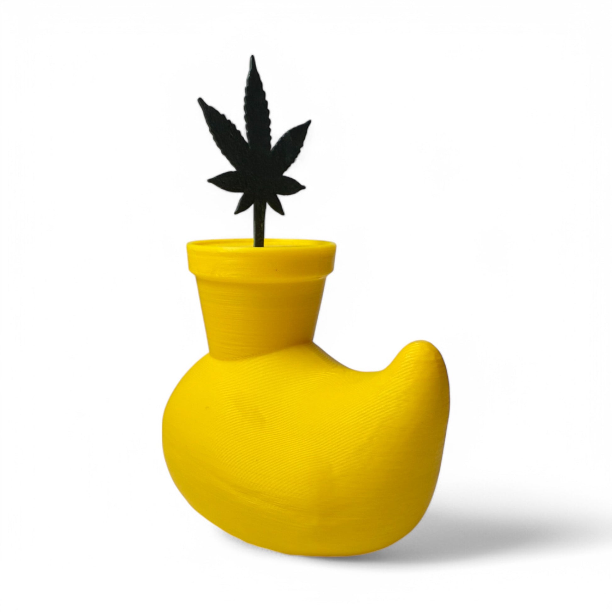 Pothead Duck – 3D-Printed Duck with Flower Pot & Marijuana Plant Head 3D-Printed Duck - Jeep Accessory - Rubber Duck - Great for ducking
