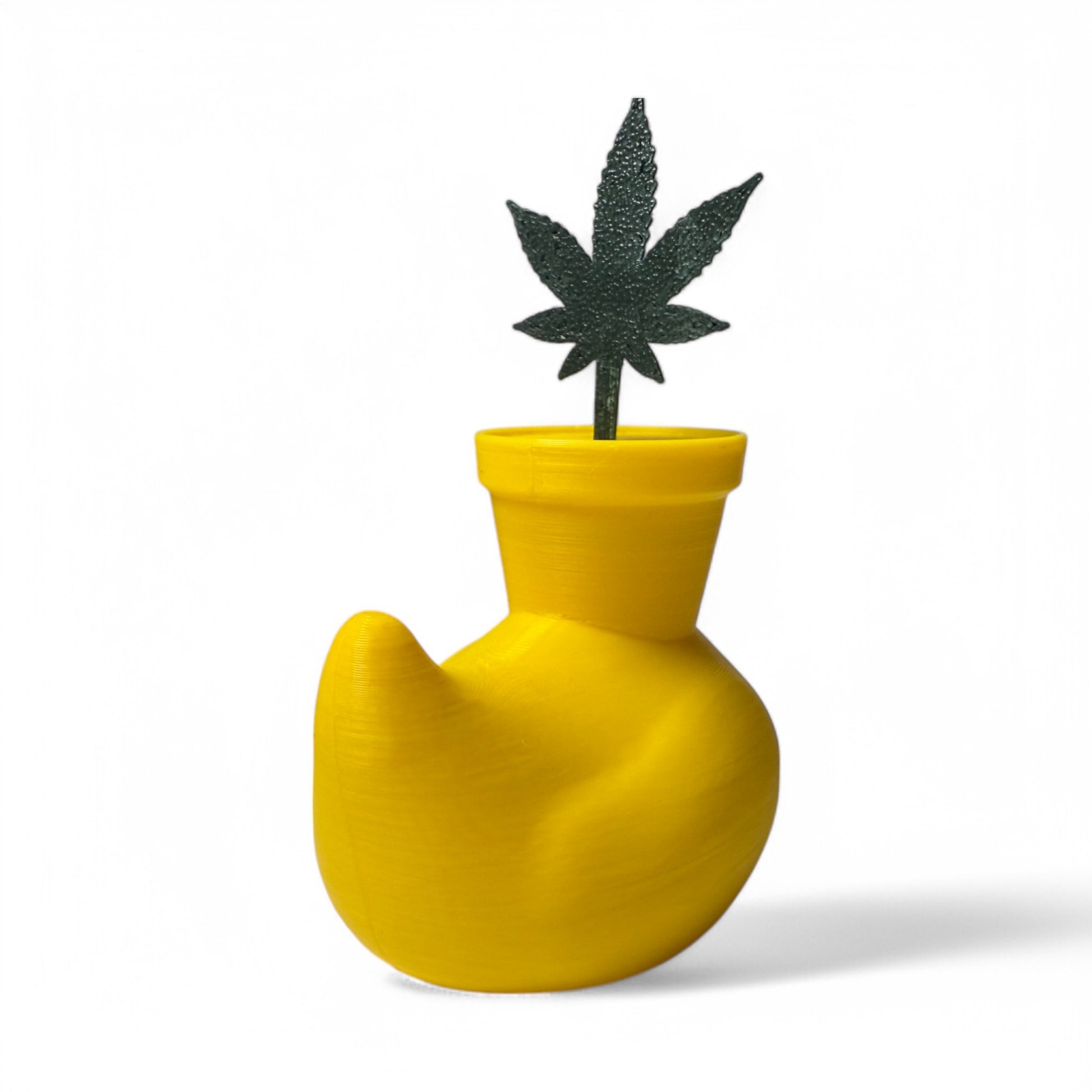 Pothead Duck – 3D-Printed Duck with Flower Pot & Marijuana Plant Head 3D-Printed Duck - Jeep Accessory - Rubber Duck - Great for ducking
