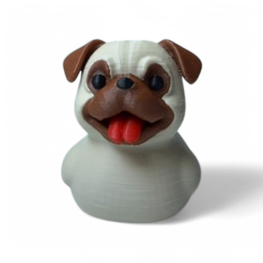 Pug Duck – Adorable & Wrinkly Dog-Inspired Duck Collectible 3D-Printed Duck - Jeep Accessory - Rubber Duck - Great for ducking