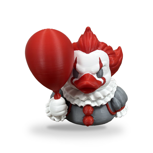 Quackwise - Creepy Clown Duck - 3D Printed Collectible Halloween Desk Decor Gift 3D-Printed Duck - Jeep Accessory - Rubber Duck - Great for ducking