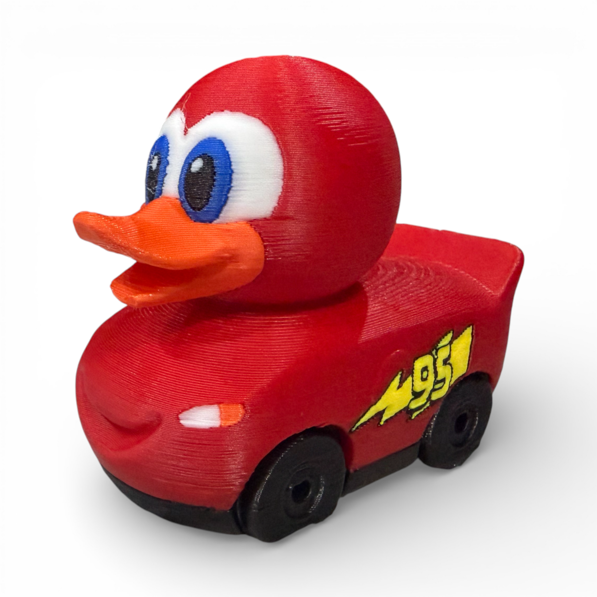 Race Car Duck 3D Printed Red PLA Based Duck for Adventure Lovers - 3D Printed 3D-Printed Duck - Jeep Accessory - Rubber Duck - Great for ducking