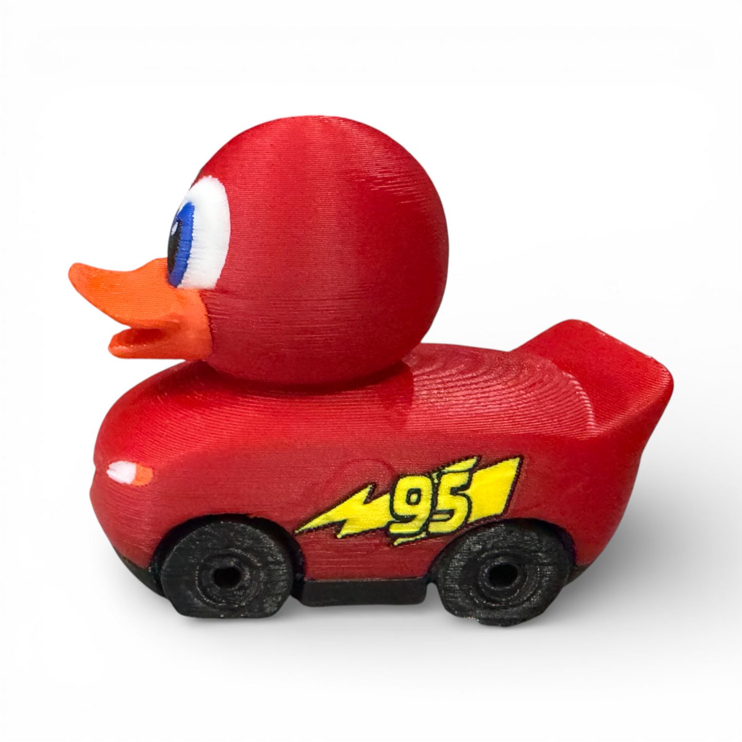 Race Car Duck 3D Printed Red PLA Based Duck for Adventure Lovers - 3D Printed 3D-Printed Duck - Jeep Accessory - Rubber Duck - Great for ducking