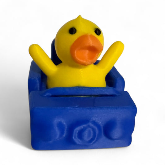 Roller Coaster Duck – 3D-Printed Duck with Thrill Ride Pose & Theme Park Vibes 3D-Printed Duck - Jeep Accessory - Rubber Duck - Great for ducking