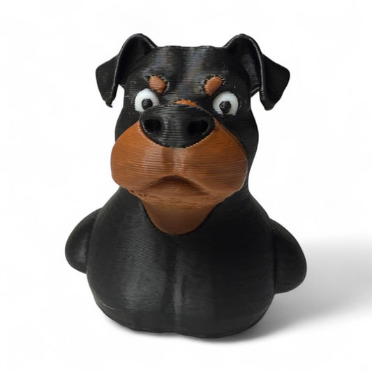 Rottweiler Duck – 3D-Printed Tough Yet Lovable Duck Inspired by the Rottweiler 3D-Printed Duck - Jeep Accessory - Rubber Duck - Great for ducking