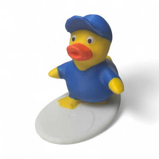 Surfer Duck – 3D-Printed Duck with Surfboard & Beach Bum Style 3D-Printed Duck - Jeep Accessory - Rubber Duck - Great for ducking