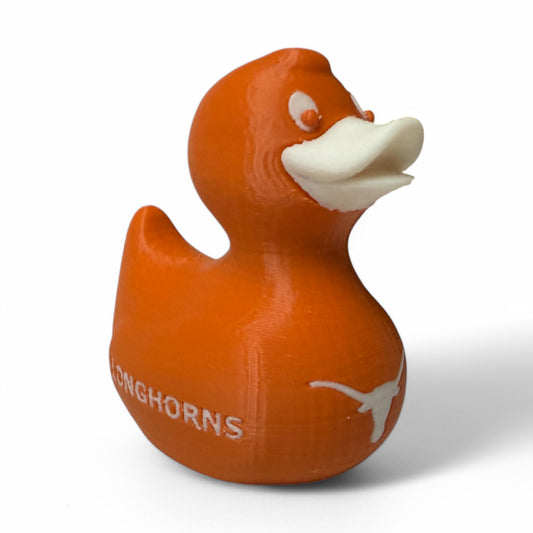 Texas Longhorn Duck – Hook ’Em Longhorns Tailgate Gift - Burnt Orange 3D-Printed Duck - Jeep Accessory - Rubber Duck - Great for ducking