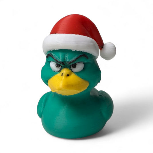 The Grumpy Green Christmas Duck: A Festive Adventure Companion 3D-Printed Duck - Jeep Accessory - Rubber Duck - Great for ducking
