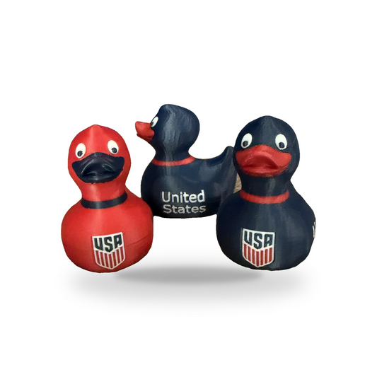 Usa Soccer Ducks - 3D Printed Collectible Duck Desk and Dashboard Decor Gift 3D-Printed Duck - Jeep Accessory - Rubber Duck - Great for ducking