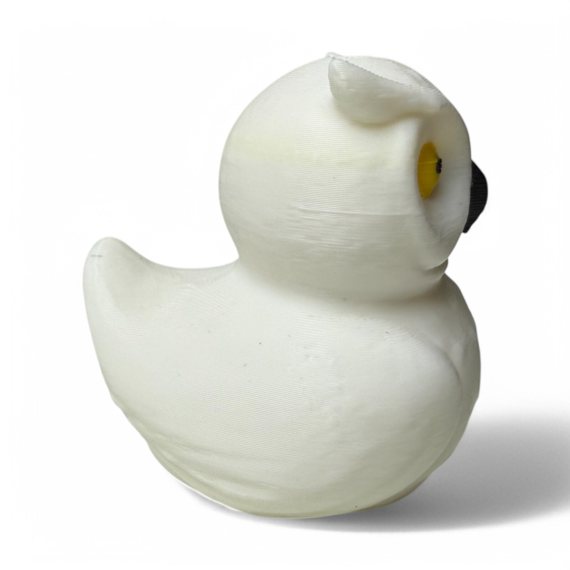 White Owl Duck – 3D-Printed Duck Collectible with Feathery Wisdom & Nocturnal Magic 3D-Printed Duck - Jeep Accessory - Rubber Duck - Great for ducking