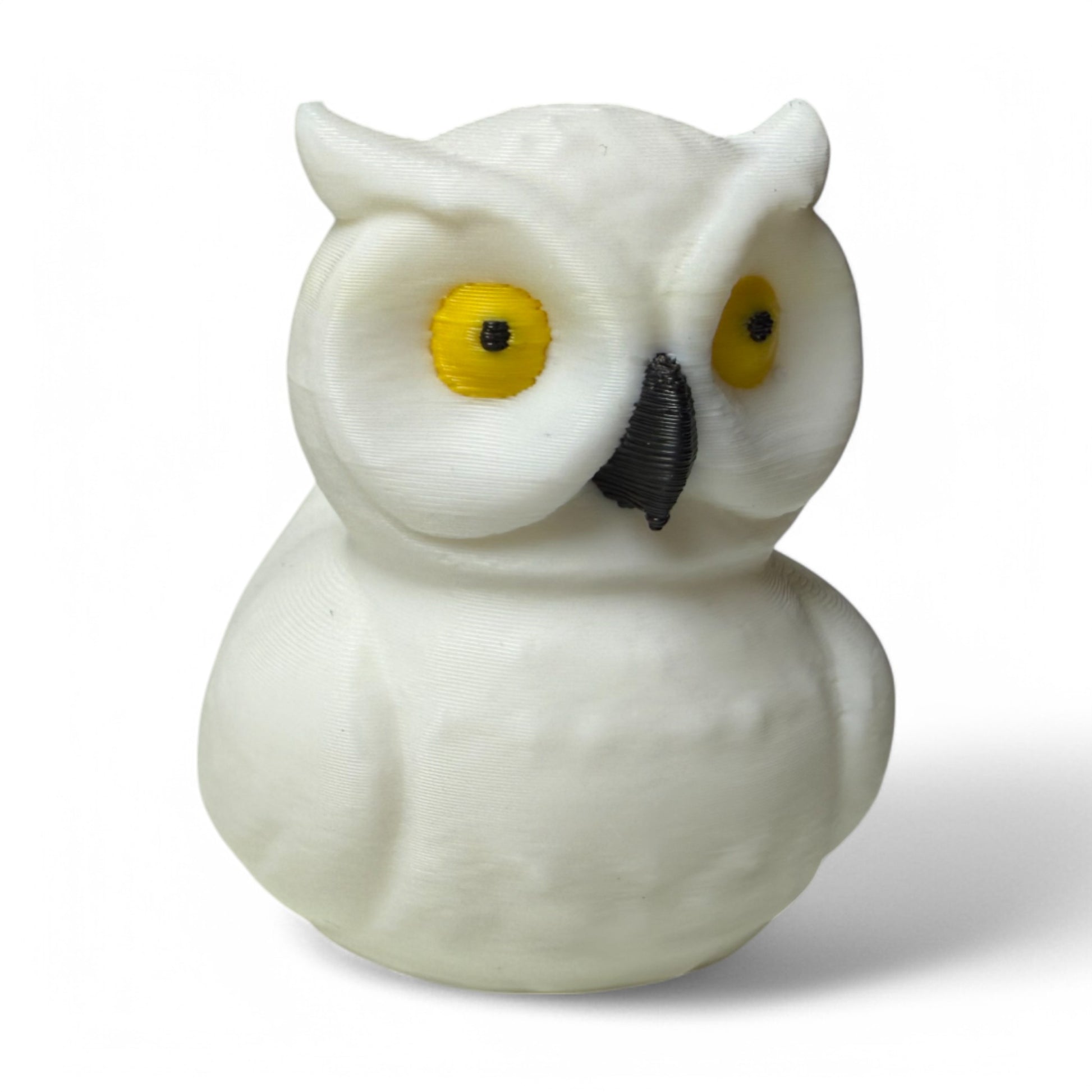 White Owl Duck – 3D-Printed Duck Collectible with Feathery Wisdom & Nocturnal Magic 3D-Printed Duck - Jeep Accessory - Rubber Duck - Great for ducking