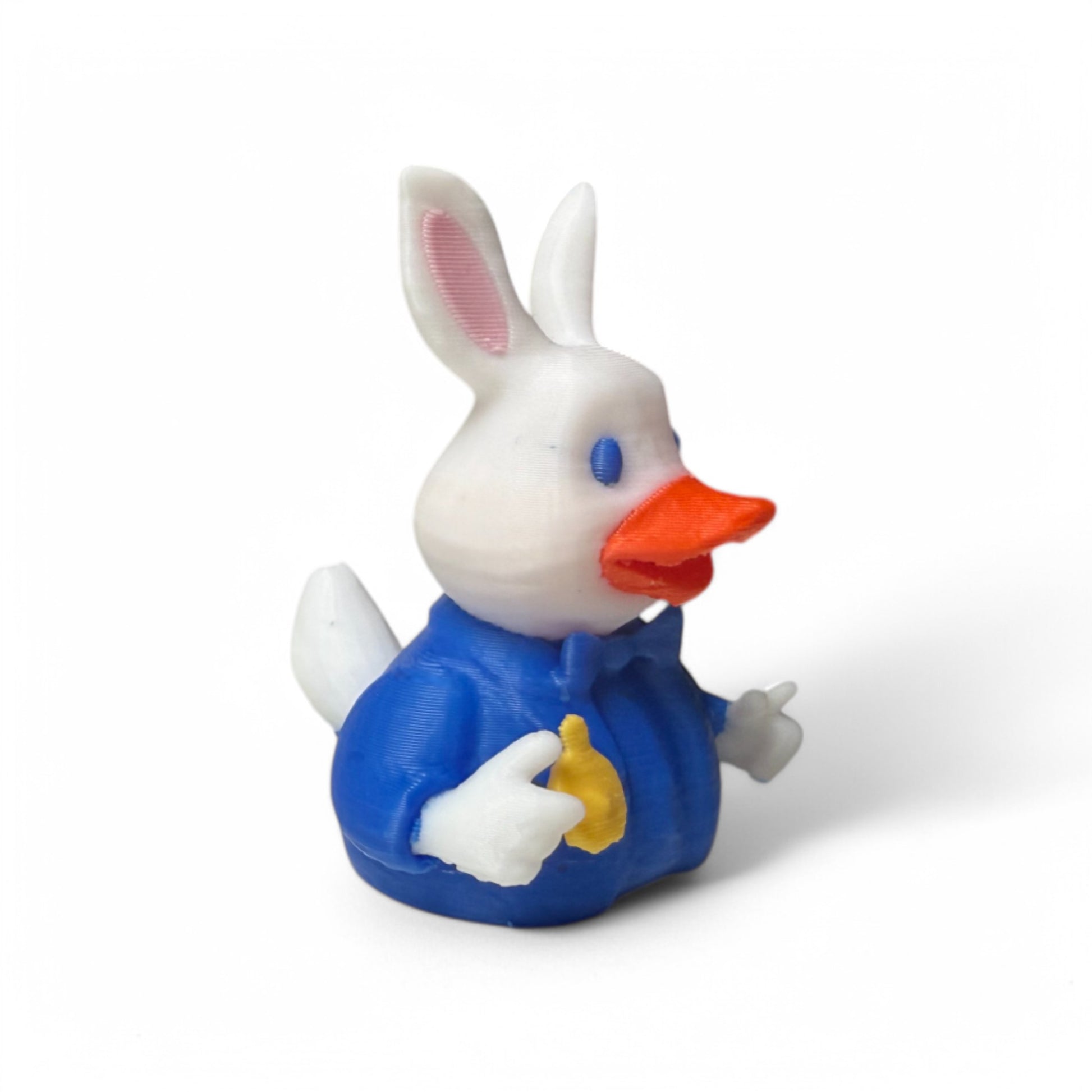 White Rabbit Duck 3D-Printed Duck - Jeep Accessory - Rubber Duck - Great for ducking
