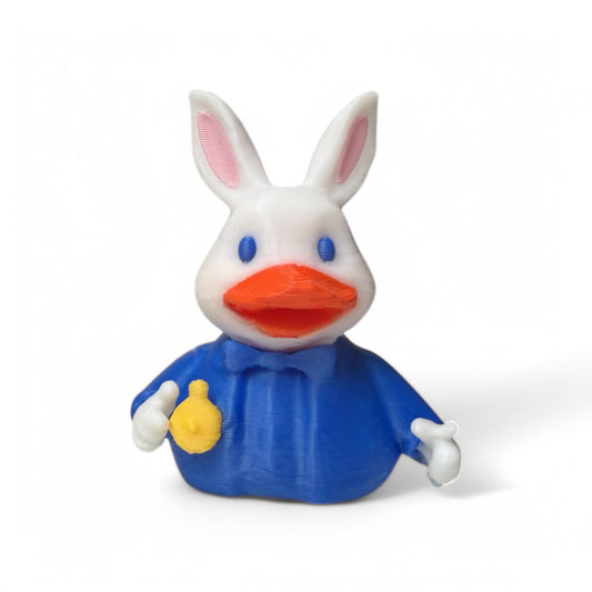 White Rabbit Duck 3D-Printed Duck - Jeep Accessory - Rubber Duck - Great for ducking