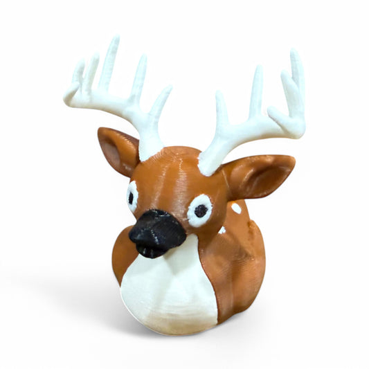 White Tailed Deer / Buck Duck 3D-Printed Duck - Jeep Accessory - Rubber Duck - Great for ducking