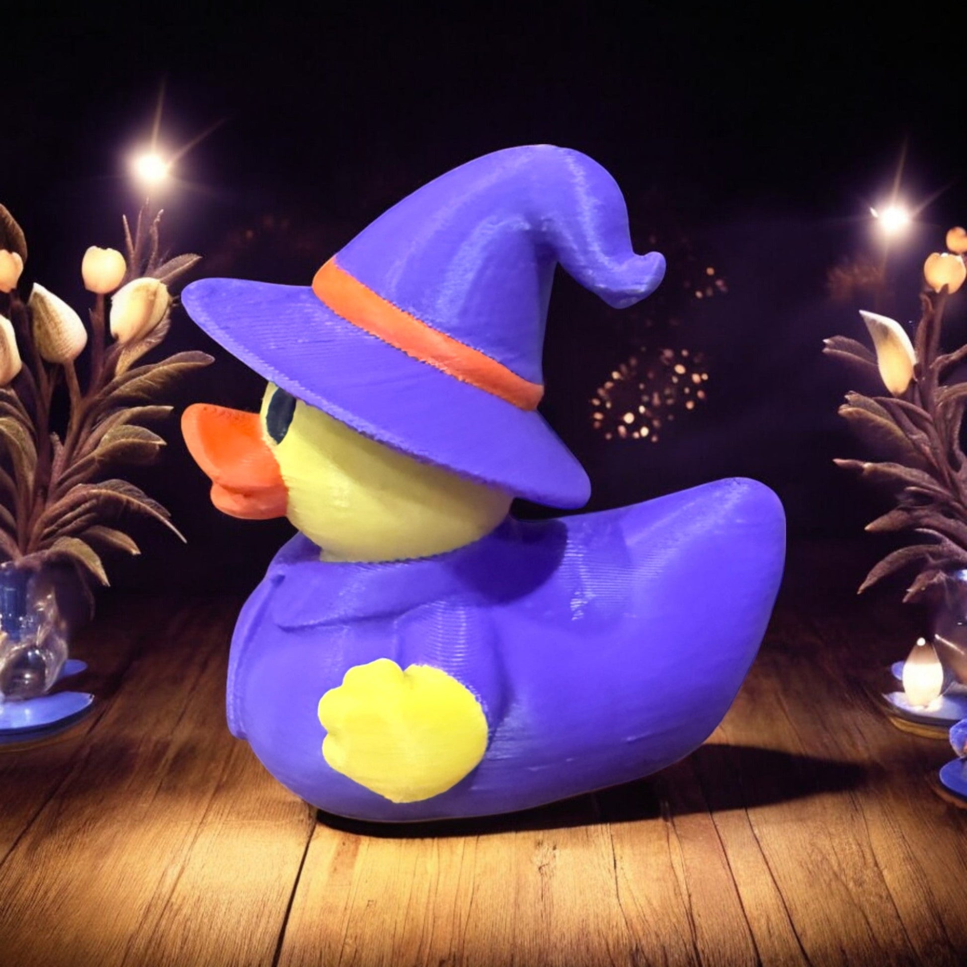 Wizard Duck – 3D-Printed Duck with Magical Staff, Starry Robe & Beard of Wisdom 3D-Printed Duck - Jeep Accessory - Rubber Duck - Great for ducking