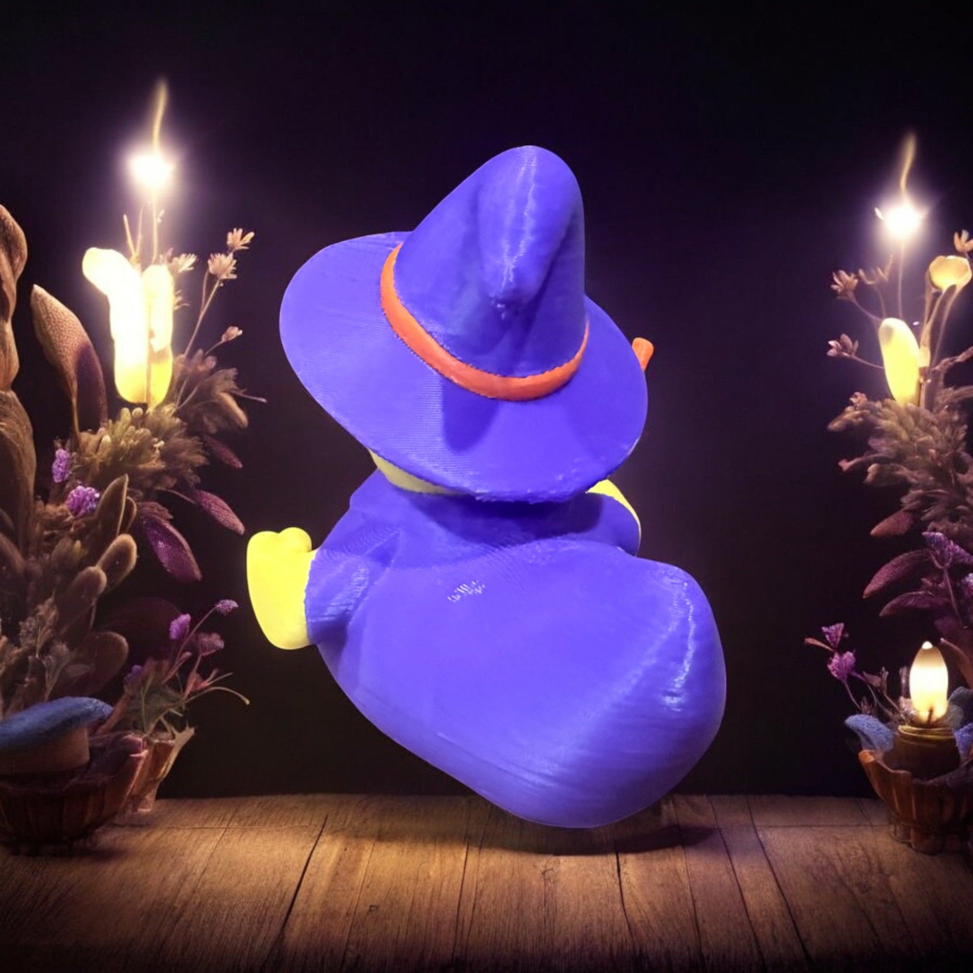 Wizard Duck – 3D-Printed Duck with Magical Staff, Starry Robe & Beard of Wisdom 3D-Printed Duck - Jeep Accessory - Rubber Duck - Great for ducking